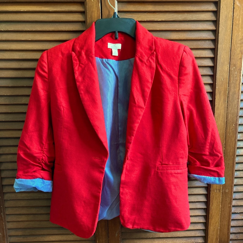 Women’s Red Jules & Leopold Pinstripe Blazer